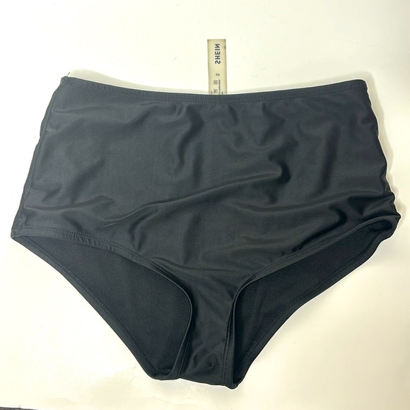 SHEIN | Basic Black High Waisted Bikini Bottoms | Retro Fit | Fun Bottoms Size S - Picture 1 of 5